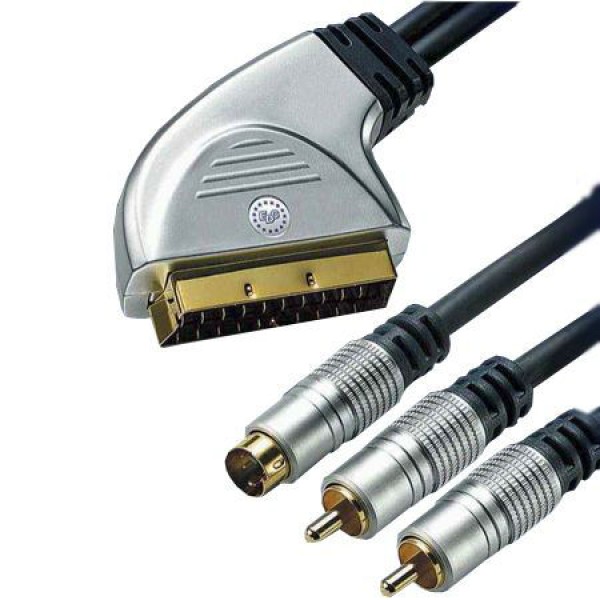HT CABLU SCART - SVHS+2RCA INTR. GOLD 1.5M