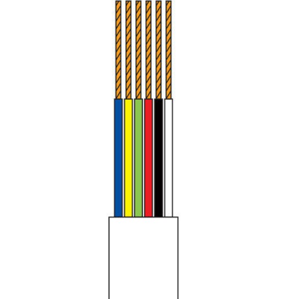 CABLU TELEFONIC 6 FIRE ALB ROLA 10M EDC