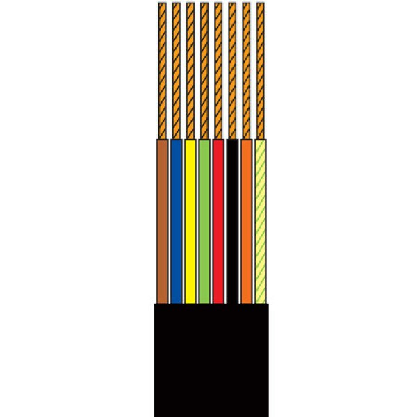 CABLU TELEFONIC 8 FIRE NEGRU ROLA 50M EDC