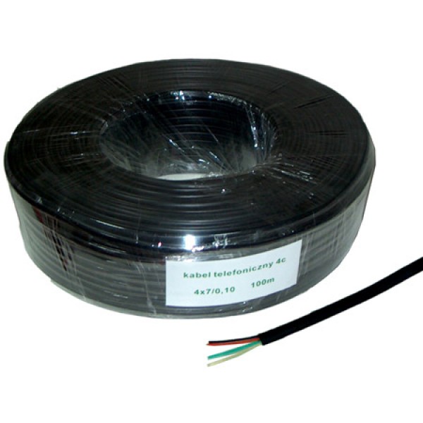 CABLU TELEFON 4 FIRE NEGRU - 100M