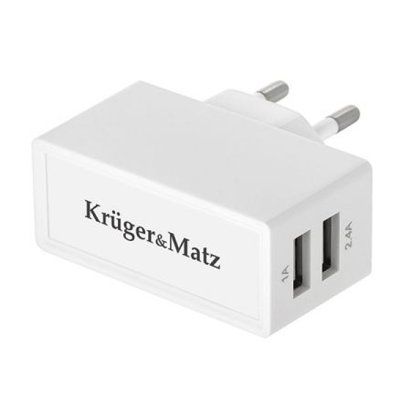 INCARCATOR RETEA DUAL USB 2.4A KRUGER&MATZ INCARCATOR RETEA DUAL USB 2.4A KRUGER&MATZ