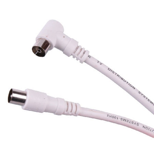 CABLU RF VIDEO ALB MUFA DREAPTA- 90GR 2.5M