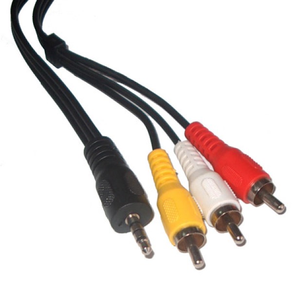 CABLU JACK 3.5 4 CANALE (A/V/MASA)-3RCA 3M CABLU JACK 3.5 4 CANALE (A/V/MASA)-3RCA 3M