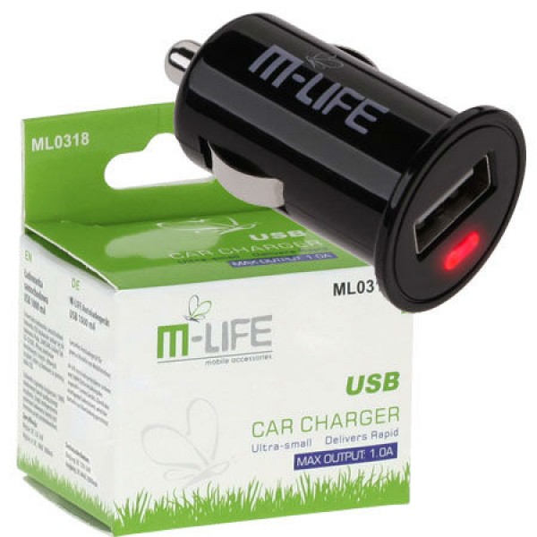 INCARCATOR AUTO M-LIFE SLOT USB 1000MA