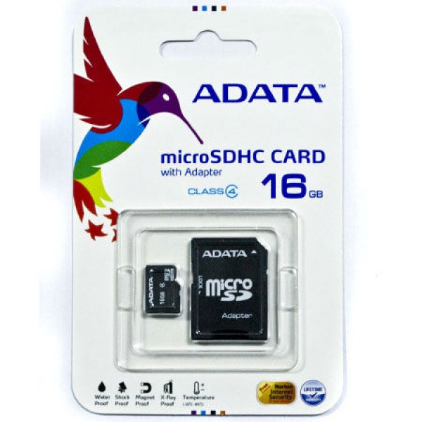 MICRO SD CARD 16GB CLASS 4 CU ADAPTOR ADATA