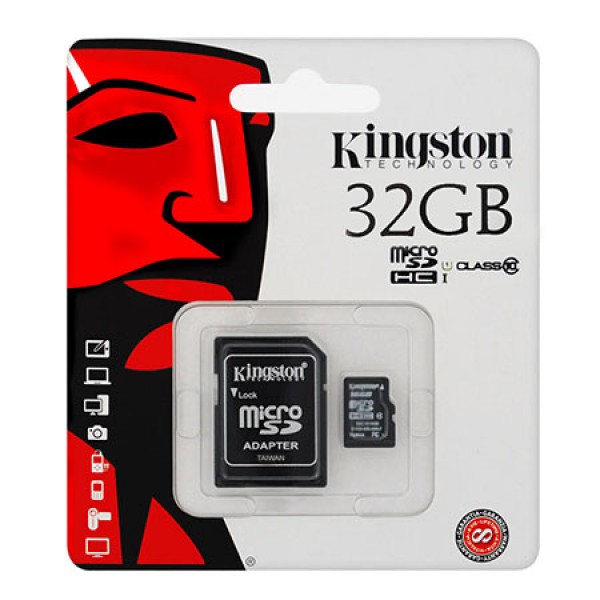 MICROSD CARD 32GB CLASS 10 ADAPTOR KINGSTON