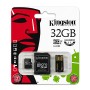 MICROSD CARD 32GB CLASS 4 ADAPTOR USB KINGSTO