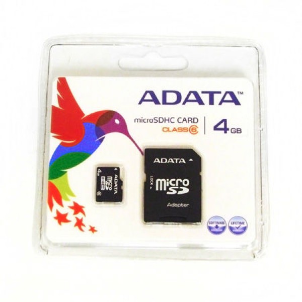 MICRO SD CARD 4GB CU ADAPTOR ADATA