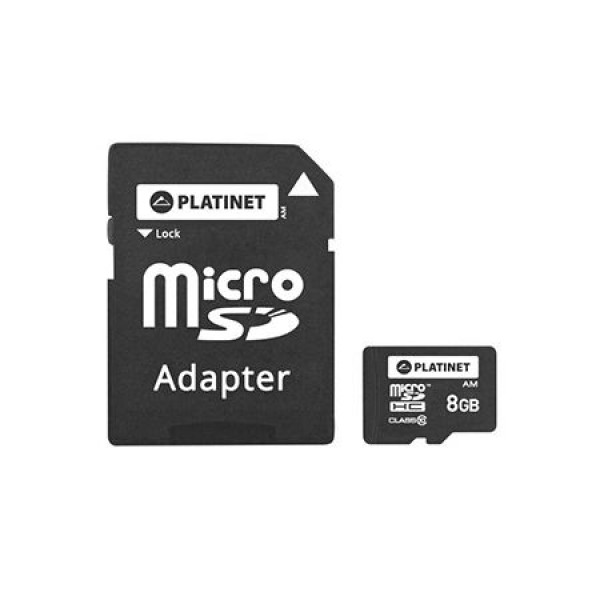 MICRO SD CARD 8GB CLS 10 CU ADAPTOR PLATINET
