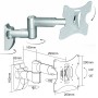 SUPORT TV 23-42 INCH 30 KG SILVER