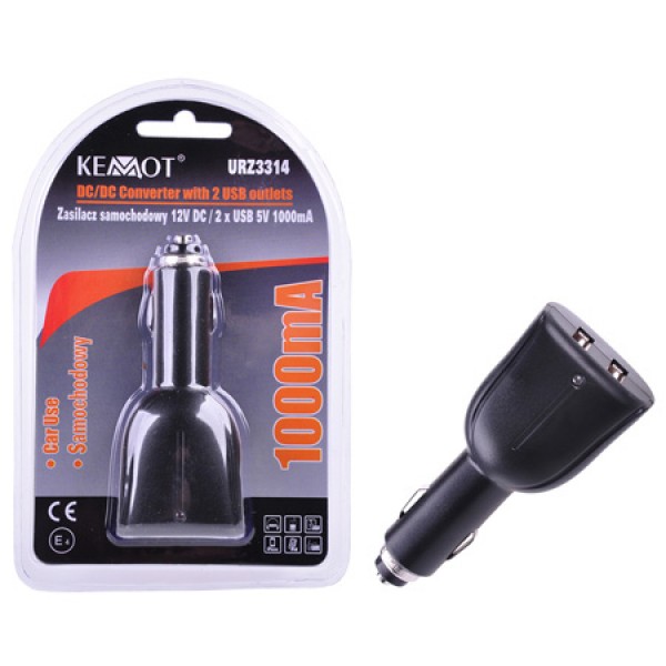 ALIMENTATOR DC/2 X USB 5V 1000MA ALIMENTATOR DC/2 X USB 5V 1000MA